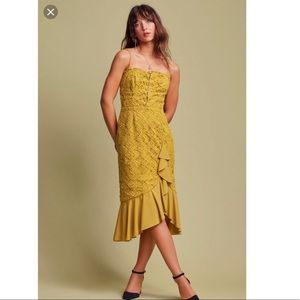 Finders Keepers Yellow Midi Dress - Worn Once!